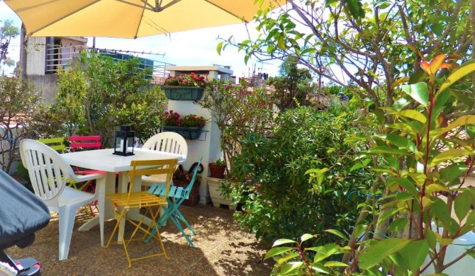 Terrasse avec vue sur le vieil Arles